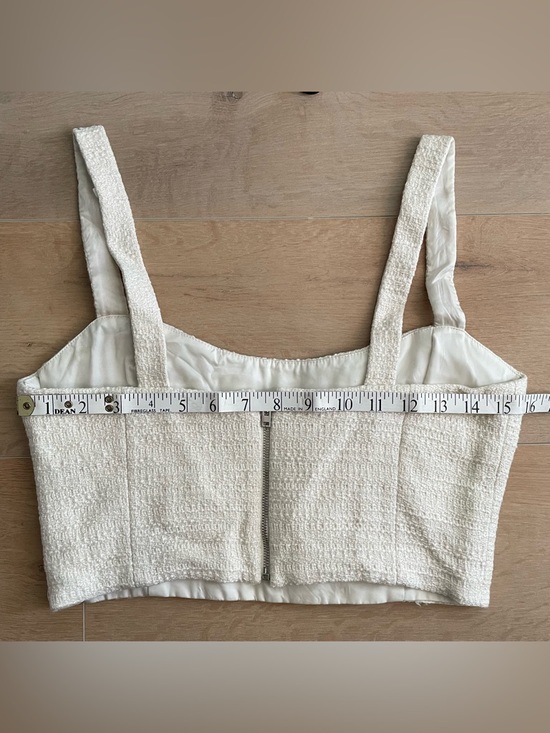 ARITZIA BABATON Ivory Tone on Tone Tweed Bustier Top - Picture 7 of 8